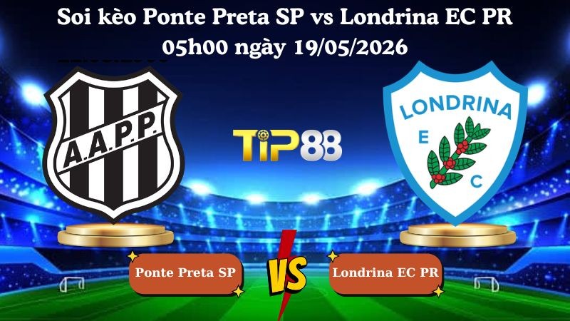 TIP88 Nhận định soi kèo Ponte Preta SP vs Londrina EC PR 05h00 ngày 19/05/2026 - Serie B Brazil