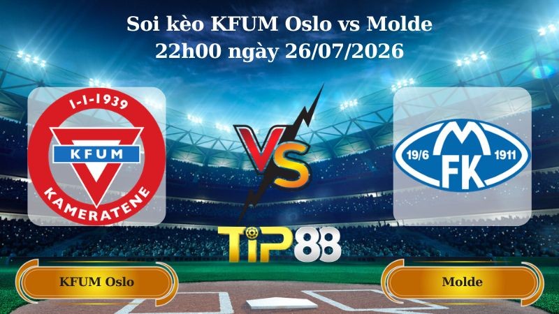 TIP88 Nhận định soi kèo KFUM Oslo vs Molde 22h00 ngày 26/07/2026 - VĐQG Na Uy