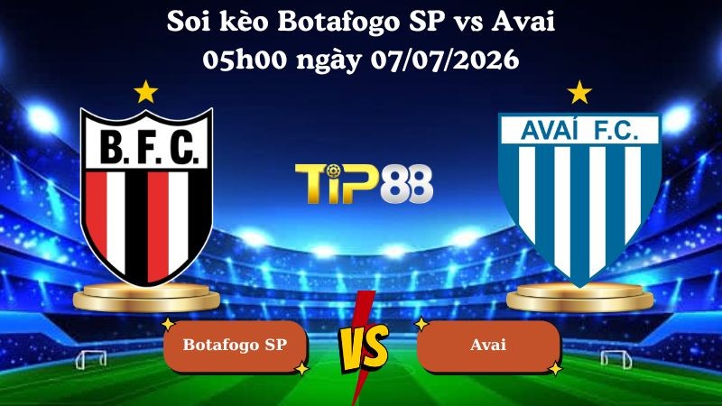 TIP88 Nhận định soi kèo Botafogo SP vs Avai 05h00 ngày 07/07/2026 - Serie B Brazil
